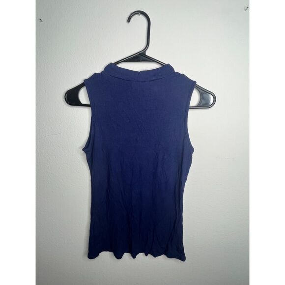 Vintage Miami Ribbed Mock Neck Sleeveless Tank Top - Size Small - Made in USA - Picture 3 of 3